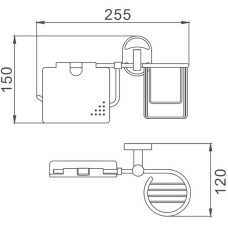Держатель туалетной бумаги и освежителя воздуха Haiba HB1903-1 с крышкой Хром