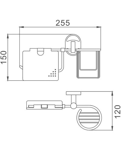 Держатель туалетной бумаги и освежителя воздуха Haiba HB1903-1 с крышкой Хром