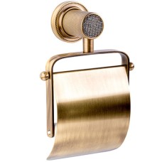Держатель туалетной бумаги Boheme Royal Cristal 10921-BR-B с крышкой Бронза