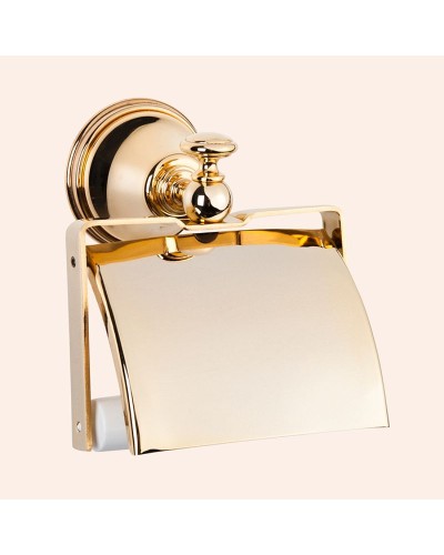 Держатель туалетной бумаги TW Harmony TWHA219oro с крышкой Золото