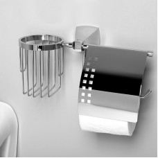 Держатель туалетной бумаги и освежителя воздуха WasserKRAFT Wern K-2559 с крышкой Хром