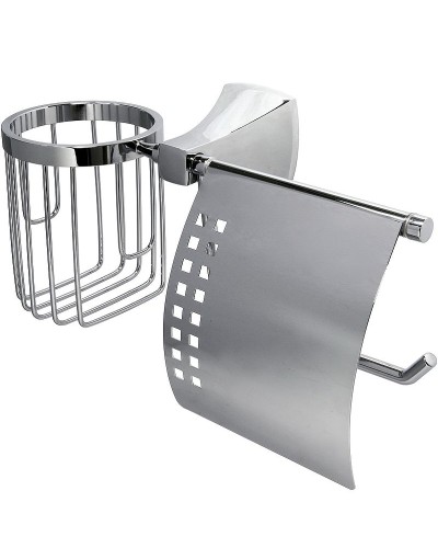 Держатель туалетной бумаги и освежителя воздуха WasserKRAFT Wern K-2559 с крышкой Хром