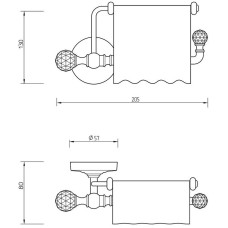 Держатель туалетной бумаги Migliore Amerida 16576 с крышкой Хром с кристаллами Swarovski