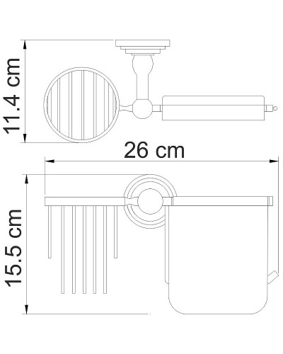 Держатель туалетной бумаги и освежителя воздуха WasserKRAFT Ammer K-7059 с крышкой Хром матовый