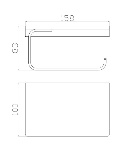 Держатель для туалетной бумаги с полкой WONZON & WOGHAND, Черный (WW-9126-BL)