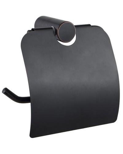 Держатель туалетной бумаги Haiba HB8403-7 с крышкой Черный матовый