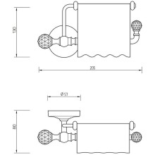 Держатель туалетной бумаги Migliore Amerida 16594 с крышкой Золото с кристаллами Swarovski