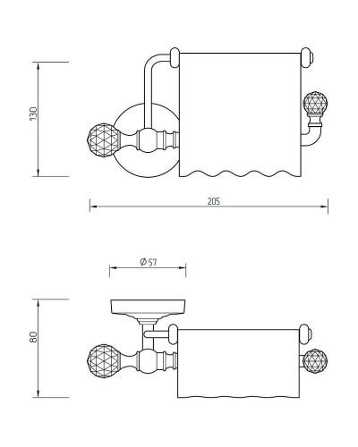 Держатель туалетной бумаги Migliore Amerida 16594 с крышкой Золото с кристаллами Swarovski