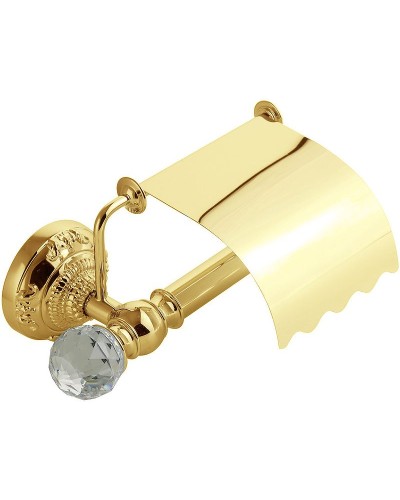 Держатель туалетной бумаги Migliore Cristalia 16827 с крышкой Золото с кристаллами Swarovski