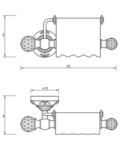 Держатель туалетной бумаги Migliore Cristalia 16827 с крышкой Золото с кристаллами Swarovski
