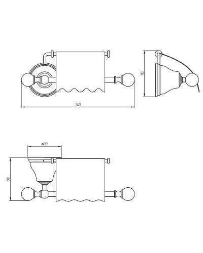 Держатель туалетной бумаги Migliore Provance 17618 с крышкой Бронза