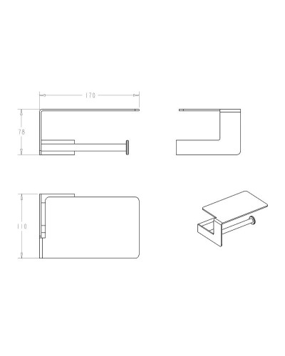 Держатель туалетной бумаги Boheme Q 10941-NB с полкой Никель брашированный