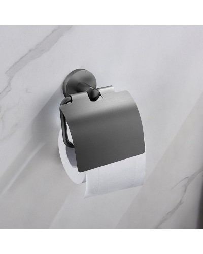 Держатель туалетной бумаги Timo Saona 13042/18 с крышкой Черное золото