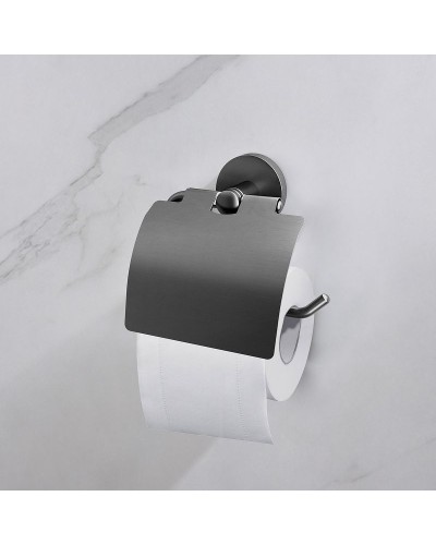 Держатель туалетной бумаги Timo Saona 13042/18 с крышкой Черное золото