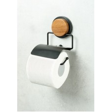 Держатель туалетной бумаги Fixsen Magic Wood FX-46010 с крышкой Черный матовый
