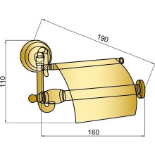 Держатель туалетной бумаги Boheme Barocco 10651 с крышкой Бронза