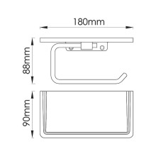 Держатель туалетной бумаги WasserKRAFT K-1625 с полкой Золото матовое