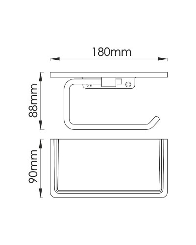 Держатель туалетной бумаги WasserKRAFT K-1625 с полкой Золото матовое