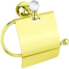Держатель туалетной бумаги Cezares Olimp-TRH-03/24-Sw с крышкой Золото 24 карат