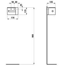 Держатель туалетной бумаги левый Laufen Val 8.7228.1.000.000.1
