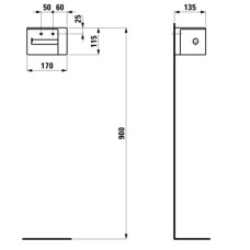 Держатель туалетной бумаги левый Laufen Val 8.7228.1.000.000.1