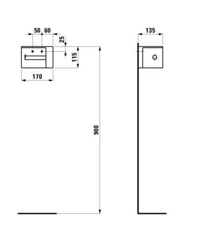 Держатель туалетной бумаги левый Laufen Val 8.7228.1.000.000.1