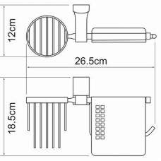 Держатель туалетной бумаги и освежителя воздуха WasserKRAFT Exter K-5259 с крышкой Светлая бронза