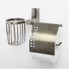 Держатель туалетной бумаги и освежителя воздуха WasserKRAFT Exter K-5259 с крышкой Светлая бронза