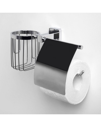 Держатель туалетной бумаги и освежителя воздуха WasserKRAFT Lippe K-6559 с крышкой Хром