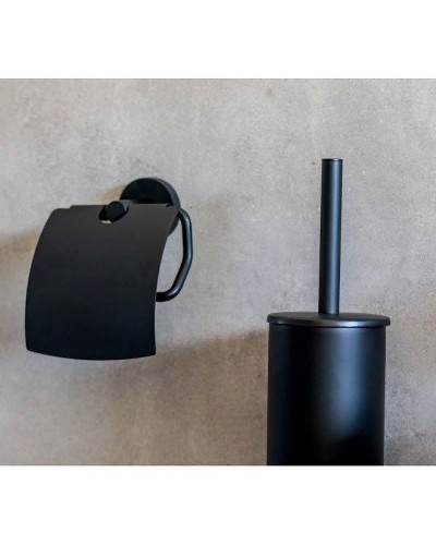 Держатель туалетной бумаги Bemeta Dark 104112010 с крышкой Черный