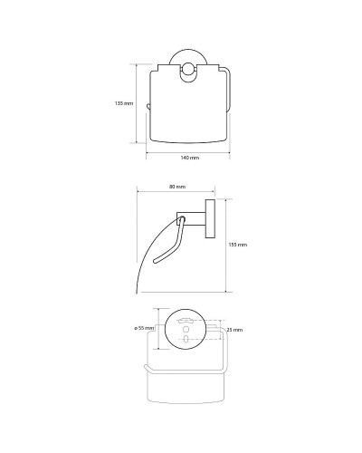 Держатель туалетной бумаги Bemeta Dark 104112010 с крышкой Черный