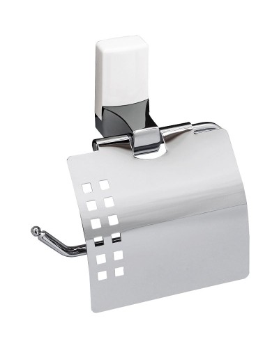 Держатель туалетной бумаги WasserKRAFT Leine K-5025W с крышкой Хром Белый
