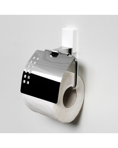 Держатель туалетной бумаги WasserKRAFT Leine K-5025W с крышкой Хром Белый