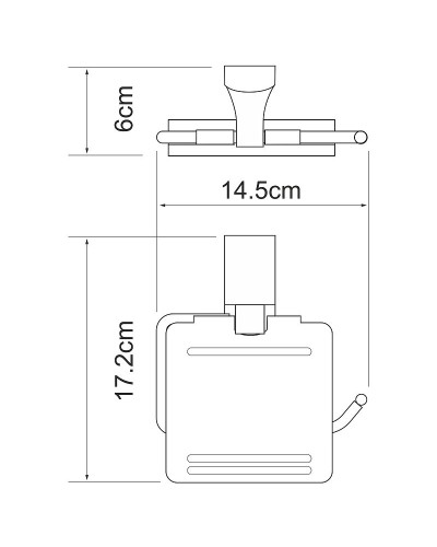 Держатель туалетной бумаги WasserKRAFT Leine K-5025W с крышкой Хром Белый