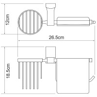 Держатель туалетной бумаги и освежителя воздуха WasserKRAFT Leine K-5059W с крышкой Хром Белый