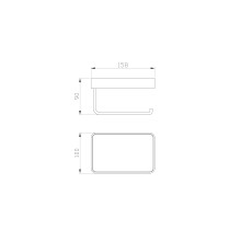 Держатель для туалетной бумаги с полкой WONZON & WOGHAND, Хром (WW-9536)