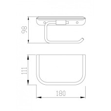 Держатель для туалетной бумаги с полочкой CEZARES LINER-PHM-GM