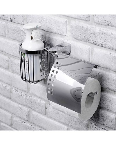 Держатель туалетной бумаги и освежителя воздуха WasserKRAFT Kammel K-8359 с крышкой Хром