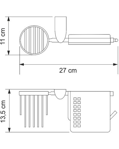 Держатель туалетной бумаги и освежителя воздуха WasserKRAFT Kammel K-8359 с крышкой Хром