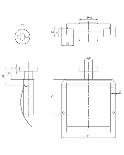 Держатель туалетной бумаги Villeroy & Boch Elements-Striking TVA15201300076