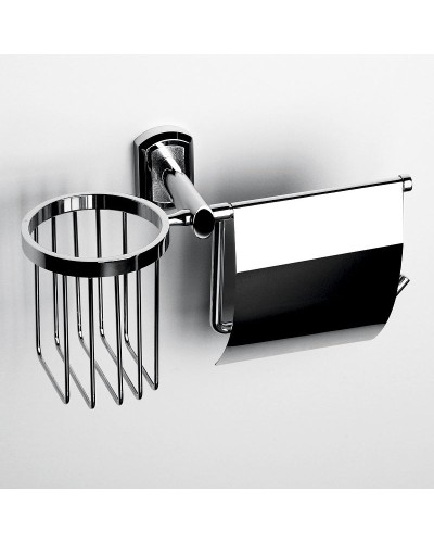 Держатель туалетной бумаги и освежителя воздуха WasserKRAFT Oder K-3059 с крышкой Хром