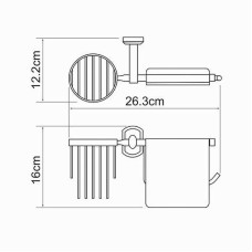 Держатель туалетной бумаги и освежителя воздуха WasserKRAFT Oder K-3059 с крышкой Хром