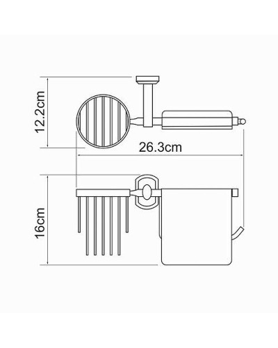 Держатель туалетной бумаги и освежителя воздуха WasserKRAFT Oder K-3059 с крышкой Хром