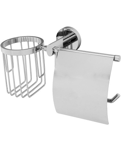 Держатель туалетной бумаги и освежителя воздуха WasserKRAFT Rhein K-6259 с крышкой Хром