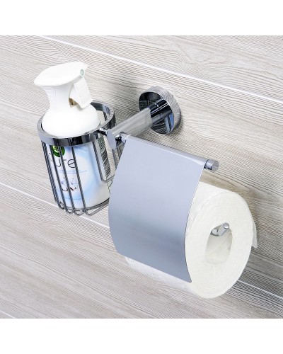 Держатель туалетной бумаги и освежителя воздуха WasserKRAFT Rhein K-6259 с крышкой Хром