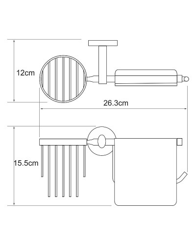 Держатель туалетной бумаги и освежителя воздуха WasserKRAFT Rhein K-6259 с крышкой Хром