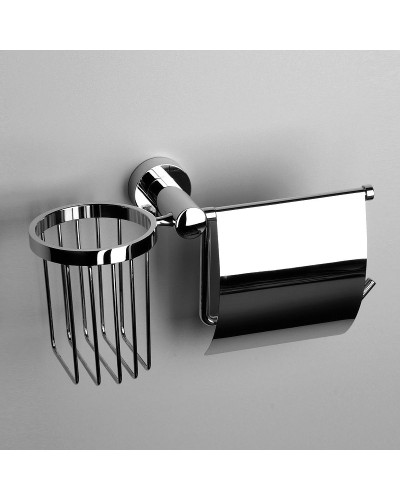 Держатель туалетной бумаги и освежителя воздуха WasserKRAFT Donau K-9459 1 с крышкой Хром