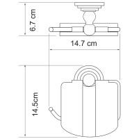 Держатель туалетной бумаги WasserKRAFT Ammer K-7025 с крышкой Хром матовый