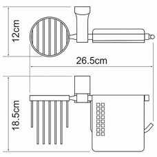 Держатель туалетной бумаги и освежителя воздуха WasserKRAFT Leine K-5059 с крышкой Хром