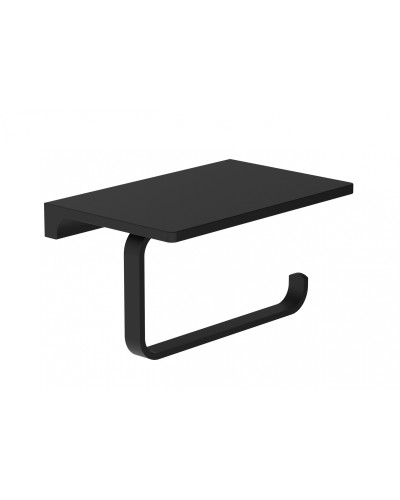 Держатель для туалетной бумаги с полкой WONZON & WOGHAND, Черный (WW-9126-BL)